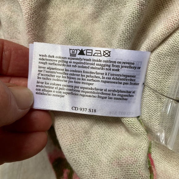 Laura Ashley Cotton Cardigan Sweater Pink Green Floral Cottagecore US 10 UK 14 - Picture 13 of 13